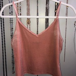 Forever 21 velvet salmon/pink cropped tank top